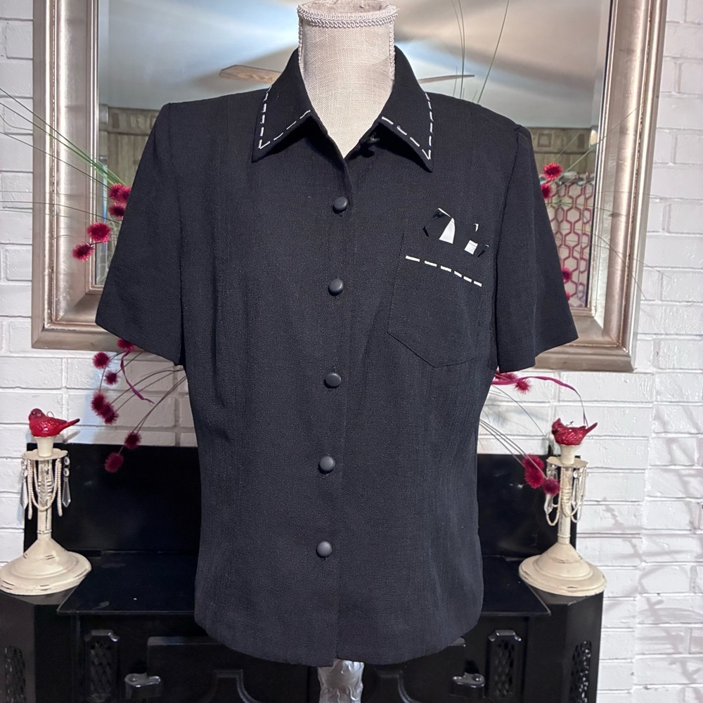 Koret Black and White Button Down Casual Jacket
